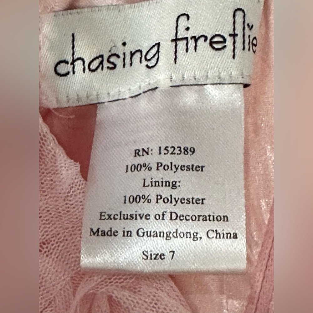 Chasing Fireflies Swirling Pink Roses Dress- Sz 7 - Picture 7 of 10